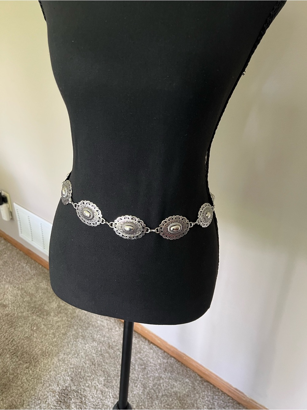 Silver Floral Concho Waist Belt